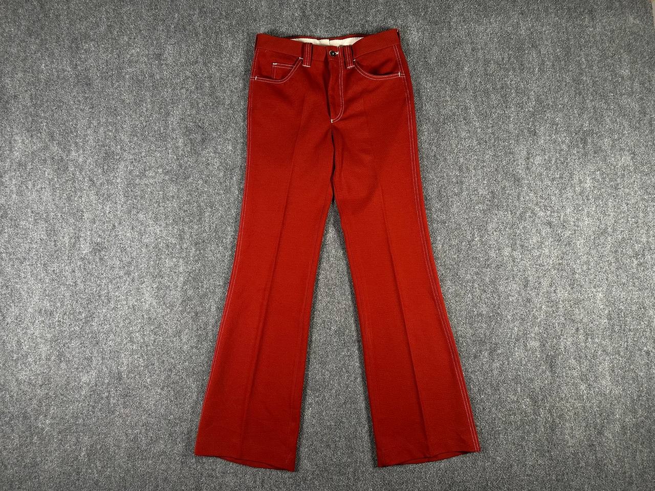 Vintage 1960s 1970s Levi's Panatela Men's Red Flare Jeans 30x32 Big E