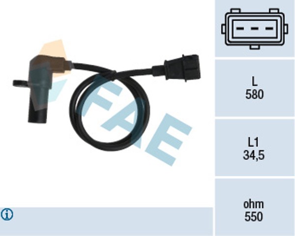 Kurbelwellensensor Impulsgeber FAE 79075 FüR J96 T92 CC T98 Opel F70 Astra 16V-image