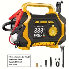 Jump Starter with Air Compressor, 9000A 150PSI Car Jump Starter, 24000mAh Por...