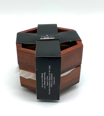 The Cellar stackable Acacia Bowls hexagon set 2 NEW wood Macys nut candy 4.5x5.5
