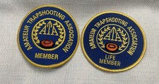 Set of 2 Vintage Amateur Trapshooting Association ATA Member Life Patches