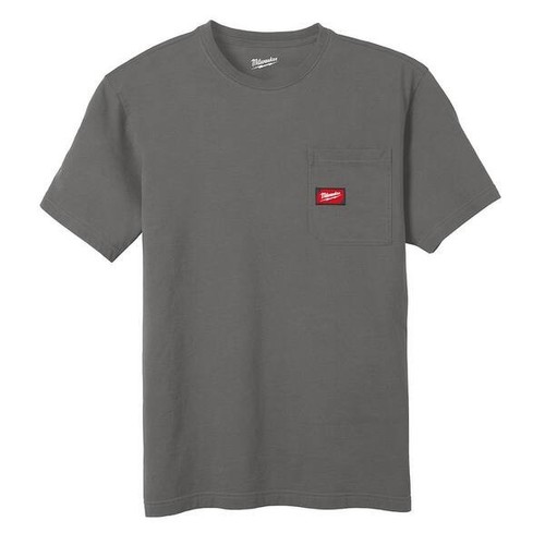 Milwaukee 605G-M GRIDIRON Short-Sleeve Pocket T-Shirt Gray, Medium