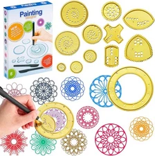 Chivao Spiral Art Gear Geometric Ruler Circle Template for Drawing... 