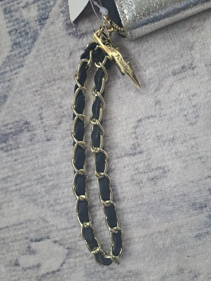 Betsy Johnson Small Wallet/Wristlet. Black, Silver, Gold. NWT - Image 4 of 4