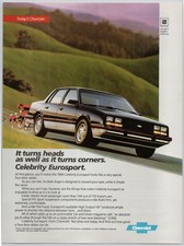 Celebrity Eurosport Chevrolet High Output V6 Cars F41 1984 Vintage Print Ad