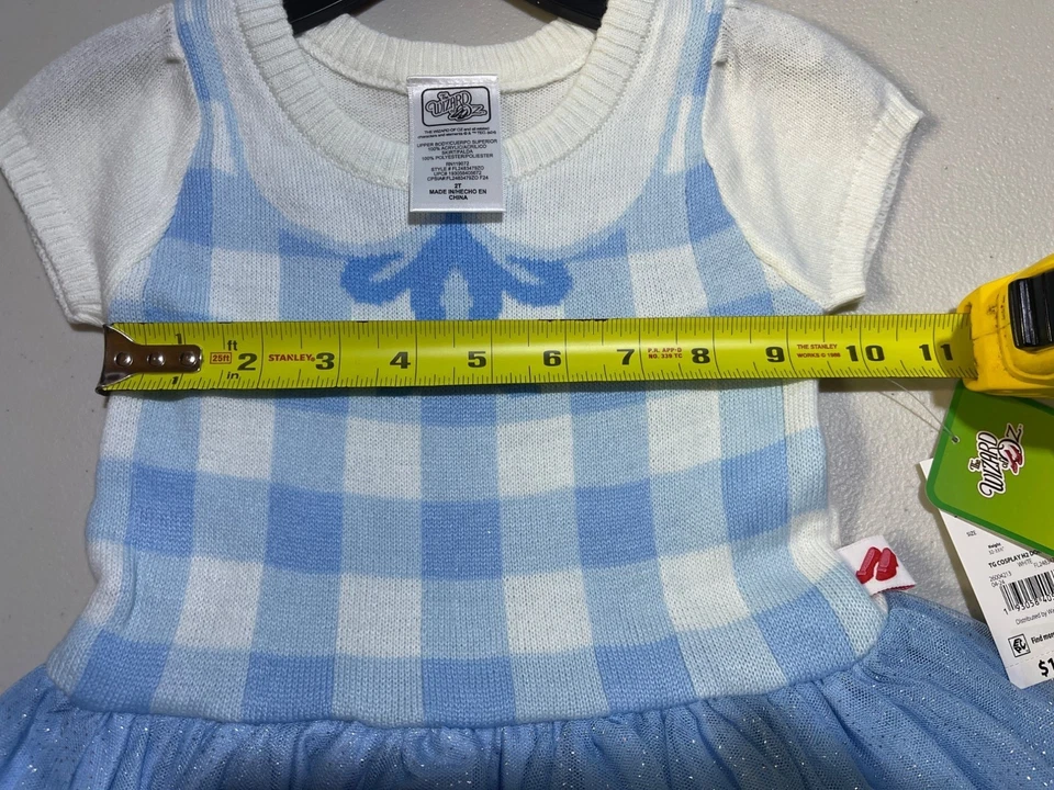 Vestido de Cosplay Dorothy El Mago de Oz 2T Blanco y Azul Acrílico/Poliéster Foto 3 de 4