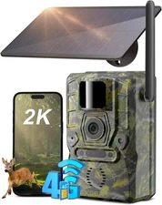 XEGA 4G Solar Cellular Trail Cam with Live Feed, 2K GPS 7800mAh, Built in SIM