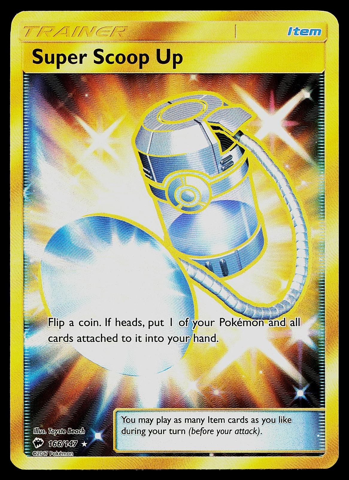 Pokemon Card - Super Scoop Up Burning Shadows 166/147 Secret Rare