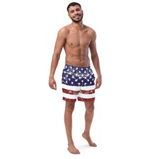 Hawaiian Shorts Mens USA Flag Patriotic