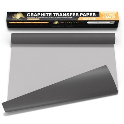 MyArtscape Graphite Transfer Paper Roll, Wax-Free, 17'' x 15ft Transfer Paper ...
