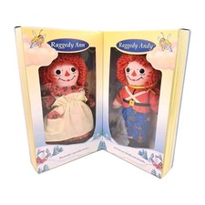 Vintage Raggedy Ann And Andy Doll Set Plush Yarn Hair Knickerbocker Style Lot