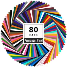 HTVRONT Permanent Adhesive Vinyl Bundle 12" x 12" Adhensive Vinyl Sheets and Tra