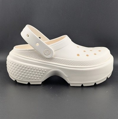 Crocs Stomp Platform Clog US Shoe Size Men's 10 /Women's 12 Chalk NWT