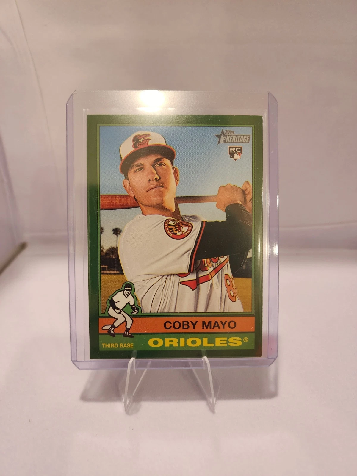 2025 Topps Heritage Coby Mayo #340 Dark Green Border Insert Rookie Orioles