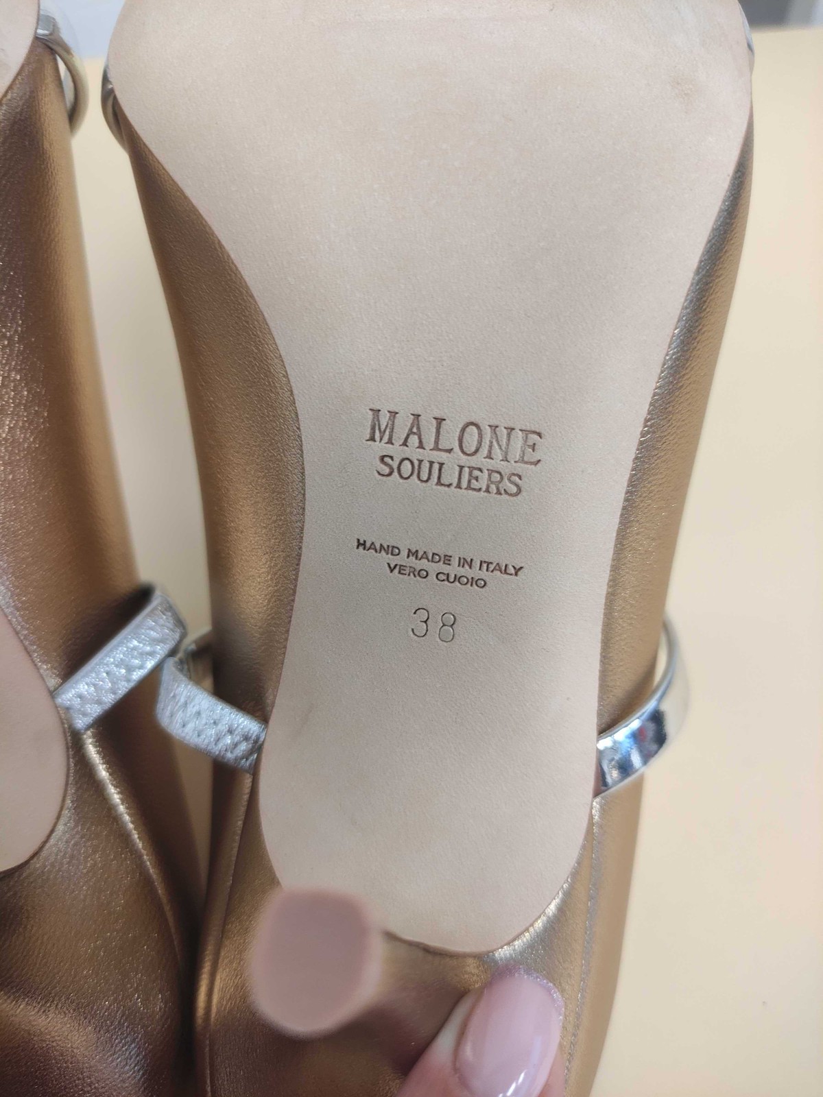 MALONE SOULIERS Women Maureen Heels Gold Size EU 38 RRP £695 image 6