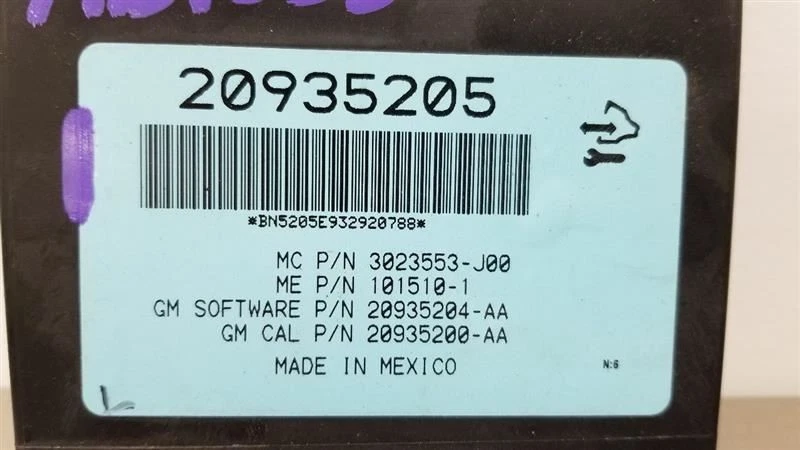 14 MÓDULO DE CONTROL DE PUERTA LEVADIZA ELÉCTRICA CADILLAC ESCALADE ESV 20935205 Foto 3 de 4