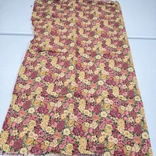 vintage peter pan fabric red yellow floral quilting cotton 42x35 1 yard 1048