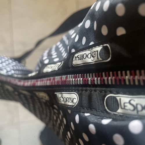 Vintage LeSportsac OC The Valley polka dot Large Cross Body Bag Purse - Fun Bag - Picture 6 of 11