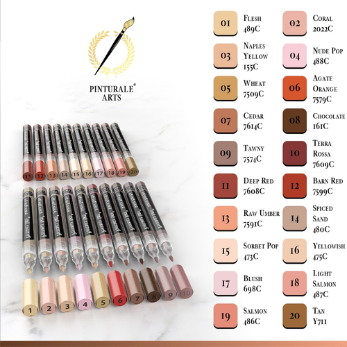 ® Acrylic Paint Markers Skin Tone | Set 20 Skin Tone Paint Markers Fine Tip 0,7M - Picture 2 of 12