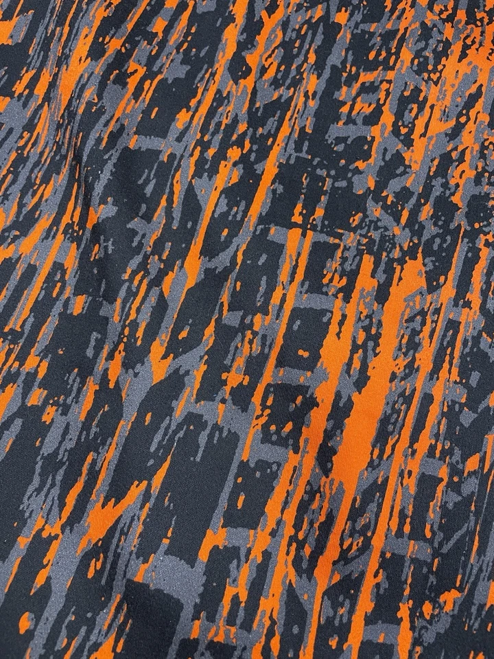 Lela Rose Pencil Skirt 6 Cotton Silk Lined Orange Blue Black Made in USA - Image 2 of 4