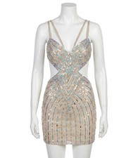 Jovani Sequin Cut Out Mini Dress Size 4