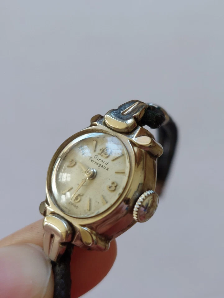 Reloj Mecánico De Colección Girard Perregaux Suizo Lleno de Oro 10K FUNCIONA Foto 3 de 4