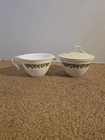 Vintage Pyrex Corning Spring Blossom Crazy Daisy Creamer & Sugar Bowl (w/lid)Set