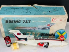 Vintage China Airlines Boeing 727 Toy Model Kit 10" Battery Powered Jet Taiwan