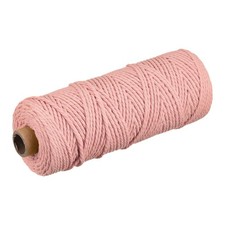 Cotton Rope Twisted Braided Rope Cord, Peach Pink 100m/109 Yard 2mm Dia