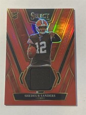 SHEDEUR SANDERS browns 2025 Select Rookie Swatch JERSEY Red Prizm RC (H5)