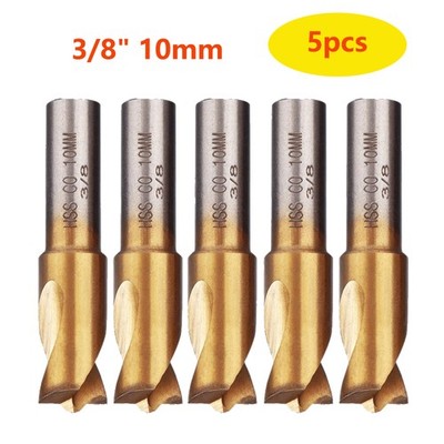 5pc HSCO Titanium Spot Weld Drill Bit Cutter Flat Shaft 3/8 Cobalt NEW !!!