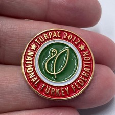 Vintage Turpac 2012 National Turkey Federation Lapel Pin Tie Tack Red