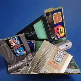Nintendo NES Console Bundle Zelda Gold Game Genie Controllers Games Tested!!! 