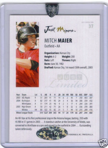 Mitch Maier 2006 Just Limited AUTO Autograph 07/10 - Image 2 of 2
