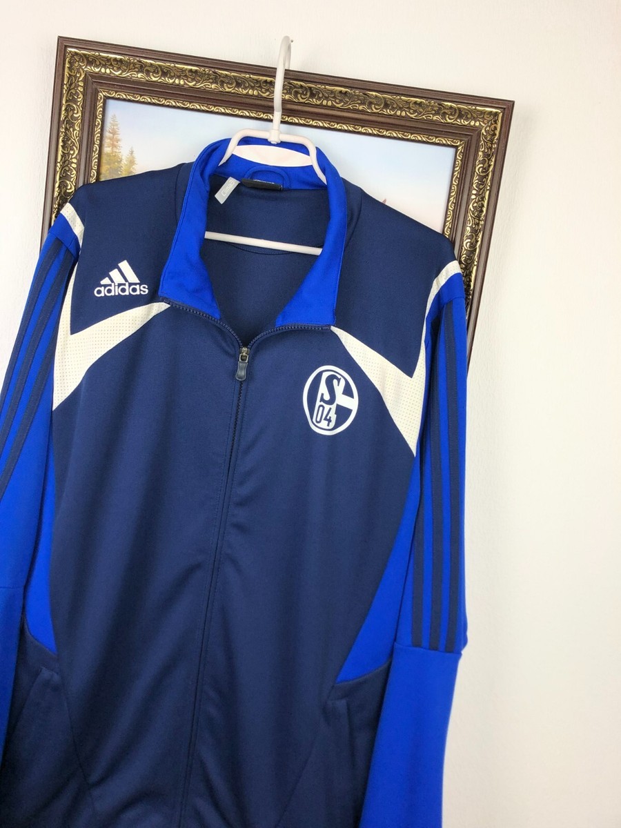 Vintage Adidas FC Schalke 04 Football Jacket Soccer Track Top Mens