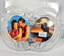 Mikasa Double Frosted Crystal Photo Frame Parisian Ivy Cut Germany VTG New Box