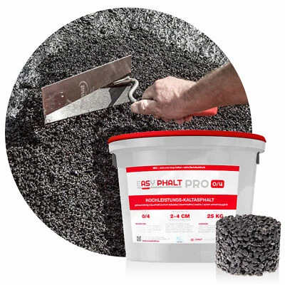25 kg Kaltasphalt 0-4 mm EASYPHALT PRO Reparaturasphalt Asphalt Kaltmischgut
