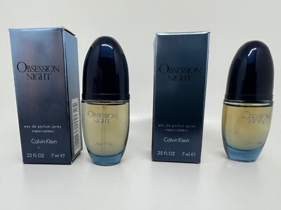 Lot of 2 OBSESSION NIGHT WOMEN by CALVIN KLEIN 0.25 FL oz/ 7 ML EDP Spray In Box