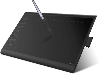 Huion Grafiktablett H1060 Plus Art Tablet mit Akku ohne Pen Win Mac
