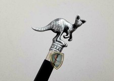 Victorian Brass Designer Head Handle Antique Wooden Walking Stick Vintage Cane