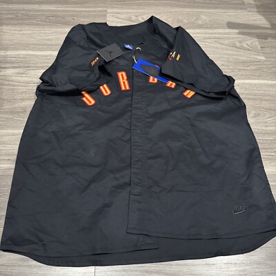 Nike Jordan NRG Vault Woven Men's Baseball Jersey Black At4511-010 size XXL