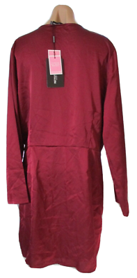 pretty little thing burgundy wrap dress Heather Burgundy Off Shoulder Wrap Mini Dress - US 14