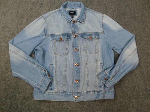 Jean Jacket Mens Large Blue Denim Light 