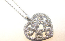 Stunning 2.01 Carat WG Diamond Heart Pendant VS1-G in 18k Gold / 14k WG Necklace