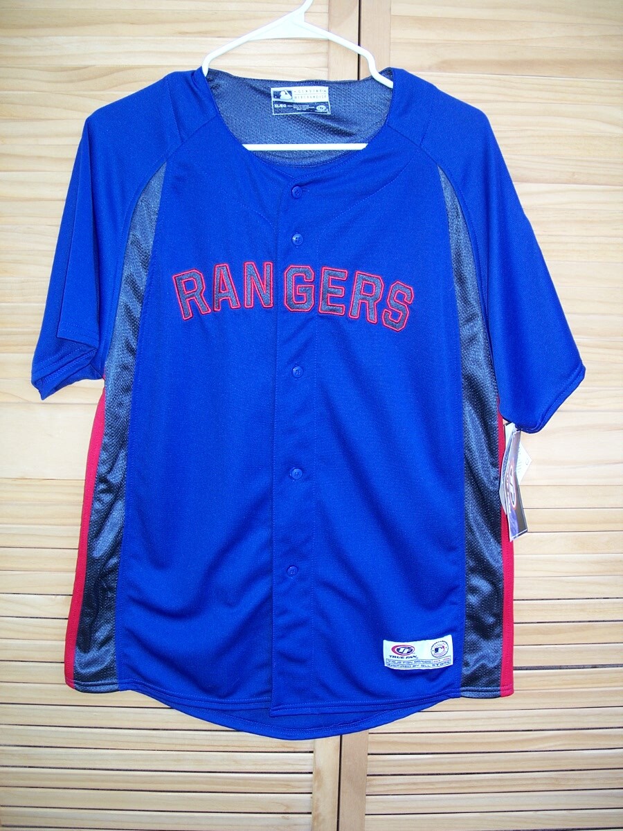TRUE FAN nwt Texas Rangers SEWN baseball jersey shirt~kid's size XL~NEW~