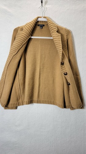 Land's End Damen L 14-16 Strickjacke 3 Knopf Pullover orange beige - Bild 9 von 11