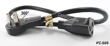 18" Rotating 360 Degree Flat Plug Power Extension Cord NEMA 5-15P/5-15R, PC-S05