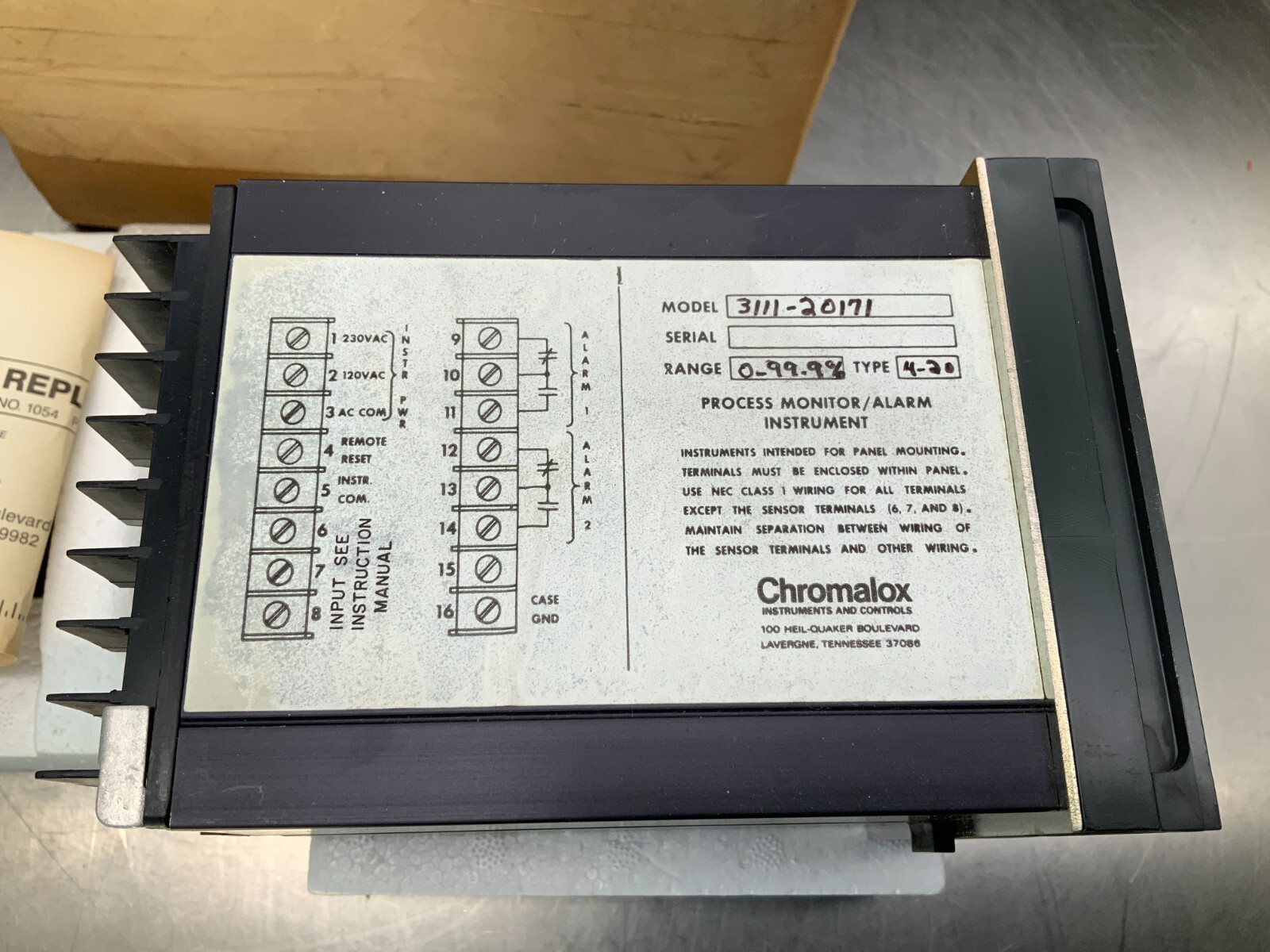 Chromalox 3111-20171 Temperature Control Alarm Unit