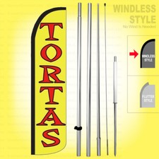 TORTAS - Windless Swooper Flag Kit 15' Feather Banner Sandwich Sign yz-h