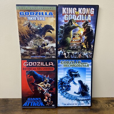 Lot Of 4 Godzilla DVDs (vs King Kong, Mechagodzilla, Tokyo S.O.S. & Mothra